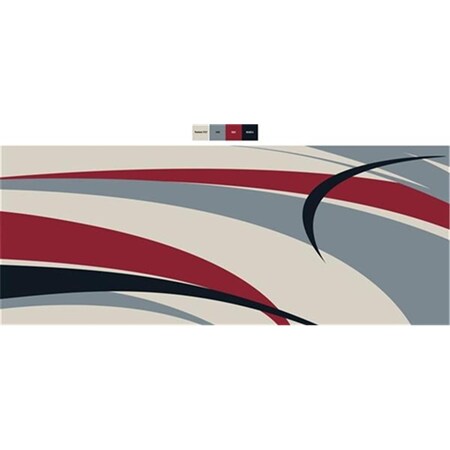 Tento Campait 53018 8 x 16 ft. SPX Graphic Patio Mat - Burgundy & Grey TE3020526